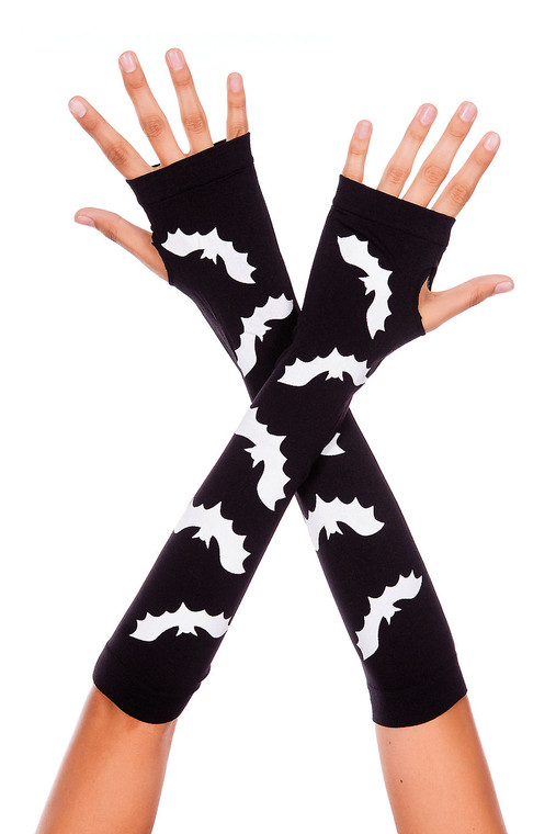 Bat Design Fingerless Arm Warmers