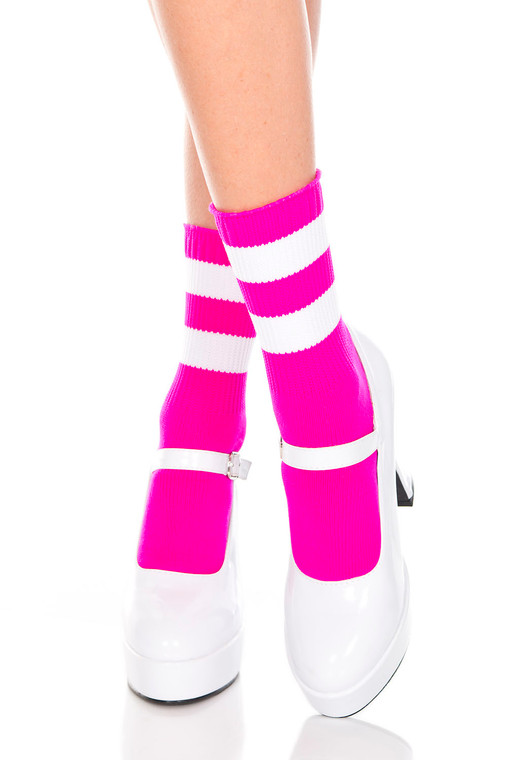 Colorful Acrylic Striped Top Ankle Socks