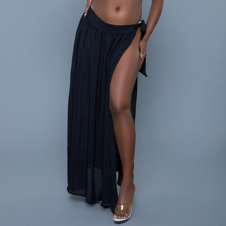 Cover Up Tie Side Thigh Slit Maxi Skirt