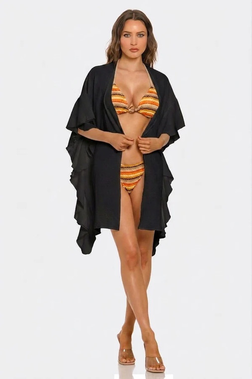 Flutter Sleeve Kimono Cover Up