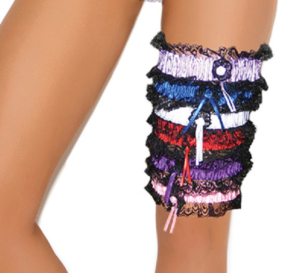 Kitten Collection Black Lace Leg Garters (set of 2) main image 1