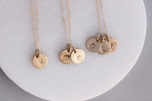 3/8" initials necklace • gold or silver