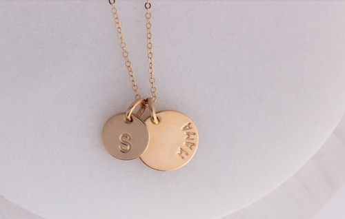 MAMA + initials • 14k gold filled