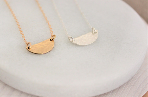 Celeste • hammered half moon | gold or silver