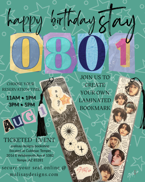 SKZ Bookmark DIY |  Sat, August 1st | choose your 1 hour time slot