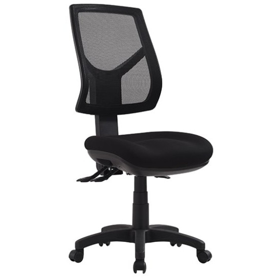RIO HIGH MESH BACK CHAIR BLACK NO ARMS Rapid Office Supplies