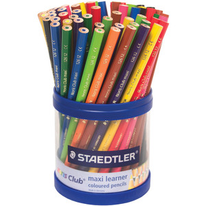 Staedtler 126 Noris Club Maxi Learner Coloured Pencil, 12 Sided 4.0mm Lead For Small Hands - Assorted Cup of 70