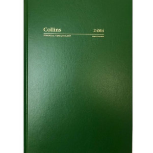 COLLINS FINANCIAL YEAR DIARY #24M4.P40 A4 2 Days To Page 1Hr Appoint. Green (2024-2025)