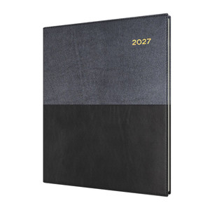 COLLINS VANESSA SERIES DIARIES #325 A4 Short ( Quarto ) Week To Opening 1Hr Appoint. 8am-6pm Vertical Black (Pre-Order Now for 2027)