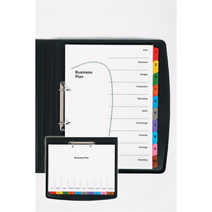 MARBIG PLASTIC COLOURED TABBED MANILLA DIVIDERS 10 Tab A4 Portrait/Landscape *** While Stocks Last ***