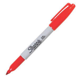 SHARPIE PERMANENT MARKER 1.0mm Fine Red Bx12  30002