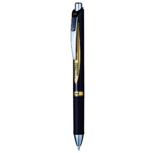 Pentel BLP75 Energel Permanent Liquid Gel Pen Retractable 0.5mm Fine Nib Black, Box of 12