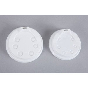 PARTYWARE WHITE PLASTIC COFFEE CUP LIDS 8OZ 250ml (80mm) TO FIT GP-CUP8S CTN1000
