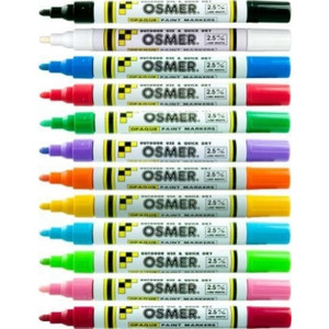 BROAD TIP OSMER PAINT MARKERS 2.5mm - Assorted Colours (Box of 12)