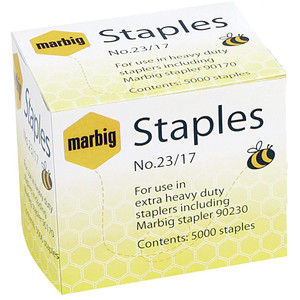 MARBIG HEAVY DUTY STAPLES 23/17 Suits 90170 (Box of 5000)