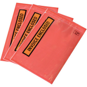 CUMBERLAND PACKAGING ENVELOPES Invoice Enclosed Red 165 X 115MM, Bx1000