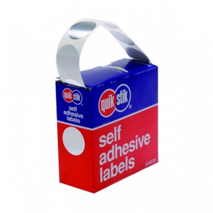 QUIKSTIK LABEL DISPENSER CIRCLE 24mm, Silver Pk250