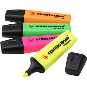STABILO BOSS HIGHLIGHTER wallet of 4 Assorted