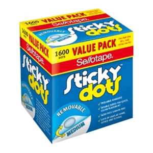 SELLOTAPE STICKY DOTS REMOVABLE Value Pack 1600