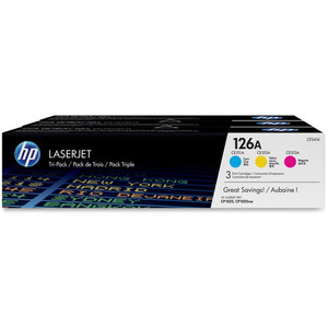 HP 126A ORIGINAL TRIPLE PACK C/M/Y 1K EACH Suits LaserJet CM1025NW (Pack of 3)
