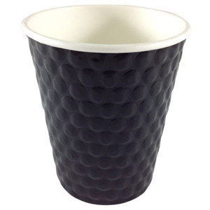 DISPOSABLE PAPER CUPS, 12OZ 355ML DOUBLE WALL BLACK, BX500