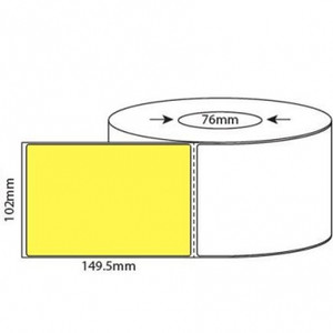 THERMAL TRANSFER LABELS Fluoro Yellow, 102mm x 150mm, 1K Per Roll (Minimum Order is Pk4)