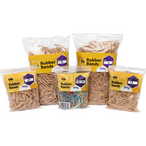 MARBIG RUBBER BANDS COLOURED ASSORTED 100G ASSORTED SIZES & COLOURS 100G