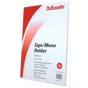 ESSELTE SIGN MENU HOLDER A2 Wall Mount Portrait *** While Stocks Last ***