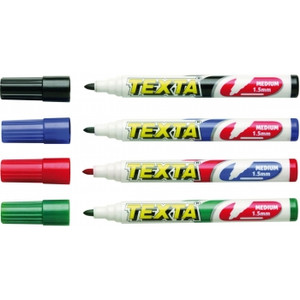 TEXTA WHITEBOARD MARKERS Assorted Wallet 4