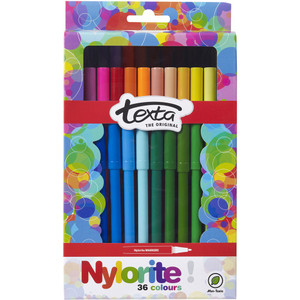 TEXTA NYLORITE MARKERS Assorted Pk36