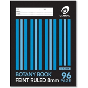 Olympic Botany Book T2896 225 x 175mm 96 Page 8mm Feint Ruled (140789)