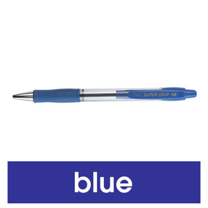 PILOT BPGP-10R SUPERGRIP RETRACTABLE BALLPOINT PEN Medium Blue, Each