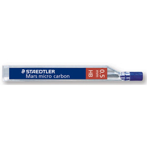Staedtler 250 Mars Micro Carbon Mechanical Pencil Leads 0.5mm - HB, Tube of 12
