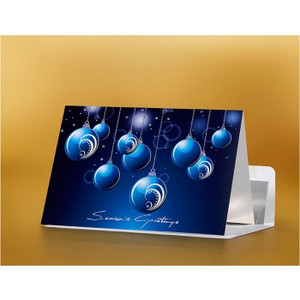 SEASON'S GREETING CARD Midnight Baubles 183mm x 127mm, Pk100