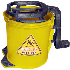 CLEANLINK MOP BUCKET HEAVY DUTY PLASTIC WRINGER 16 LITREYELLOW ** ETA 19/8/2026 **