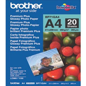 BROTHER BP71GA4 PHOTO PAPER A4 Premium Plus Gloss 260gsm