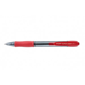 PILOT BPGP-10R SUPERGRIP RETRACTABLE BALLPOINT PEN Fine Red Bx12