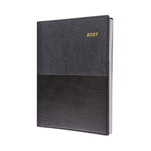 COLLINS VANESSA SERIES DIARIES #145 A4 1 Day To Page 30min Appoint. 8am-6pm Black (Pre-Order Now for 2027)