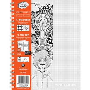 Whitelines Book A5 Soft Cover Spiral 5mm Squares 120 Page