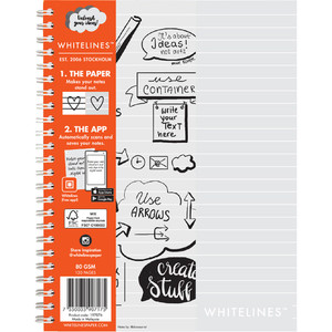 WHITELINES BOOK A5 SOFT COVER SPIRAL 7MM 120 PAGE