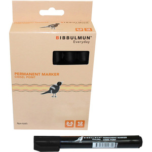 BIBBULMUN PERMANENT MARKER 271 CHISEL BLACK