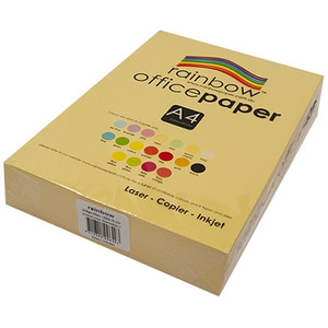 RAINBOW 80GSM OFFICE PAPER A4 Lemon Yellow 500 Sheets Ream