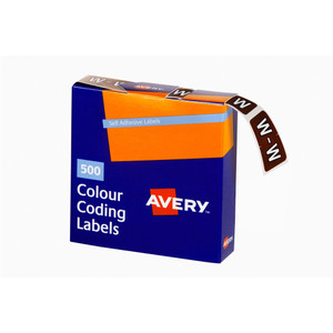 AVERY LATERAL FILE LABEL W Side Tab Box of 500 Brown 25 x 38mm