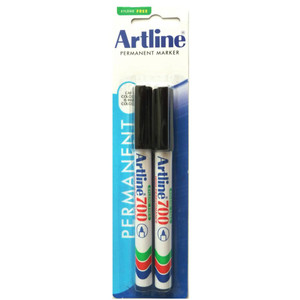 ARTLINE 700 PERMANENT MARKERS Fine Bullet Black 2Pce H Sell