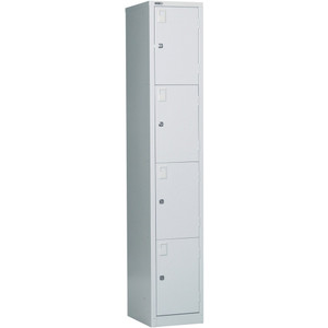 STEEL STORAGE LOCKER 380 Wide 4 Door Silver Grey