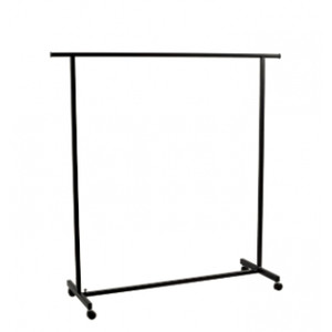 SINGLE GARMENT RACK BLACK Hanging Rack 1580mm (W) x 1590mm (H) x 510 mm (W)