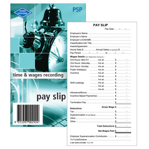 ZIONS PAY SLIP PADS NO.PSP PSP 165x90mm