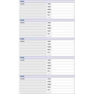 DEBDEN DAYPLANNER REFILL ORG Telephone/Address Slimline