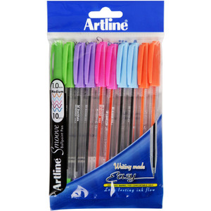 ARTLINE SMOOVE BALLPOINT PEN 1mm Brights Box of 10