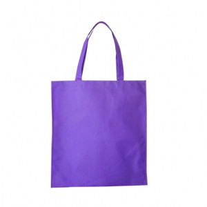 PURPLE NON WOVEN BAG WITH NO GUSSET 80GSM POLYPROPYLENE LONG SHOULDER HANDLES 38CMX42CM